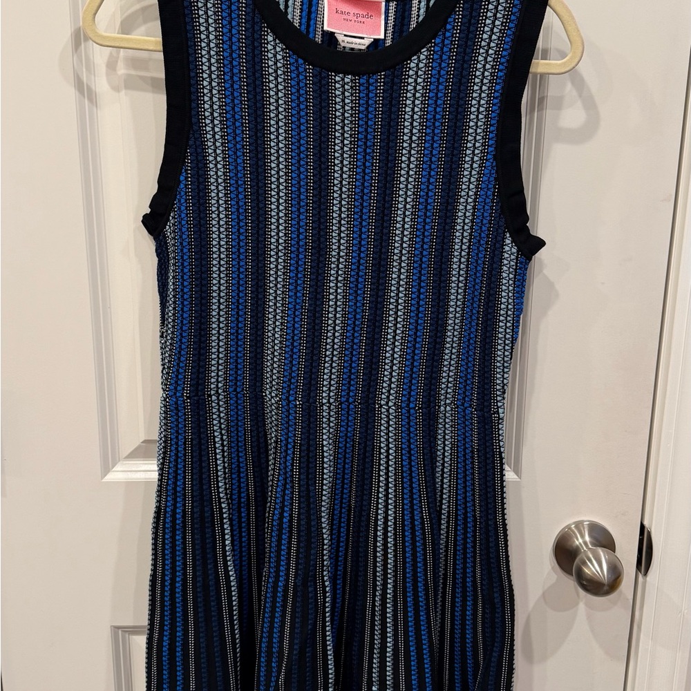 Kate Spade Black and Blue Patterned Dress